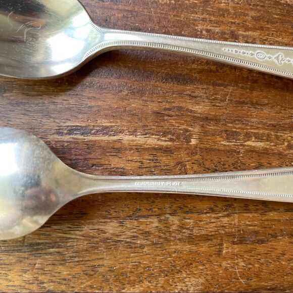 Antique 1921 Oneida Community Plate Grosvenor Teaspoons Set of 5 No Monogram - Picture 5 of 9